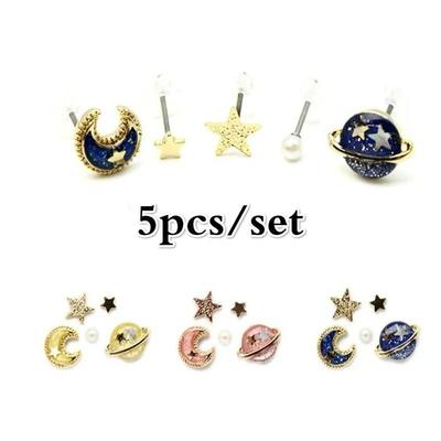 Fashion Temperament Simple Korean Personality Earrings Decoration Planet  Universe Earrings Colorful Personality for Girl