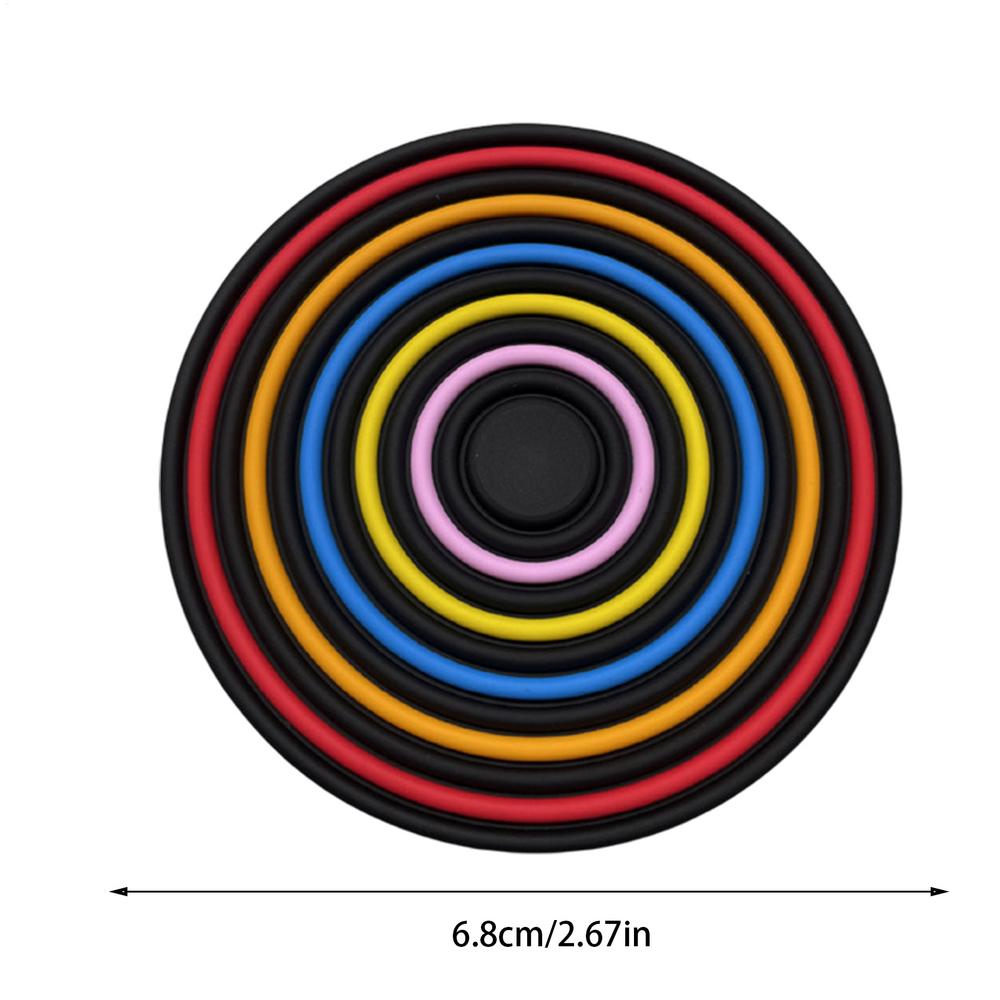 Non-Slip Car Coasters Rainbow Car Drink Coaster Auto Cup Holder Insert Cupholder Coaster Water Bottle Holder Pad Car Accessories