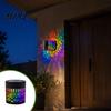 Solar Wall Lamp Lamp Seven Color Changing Projector Light with Hollow Pattern Patio Decorative Light Design IP65 Waterproof for Outdoor Garden Fence