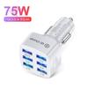6 Ports USB Car Charge 75W Quick 15A Mini Fast Charging For Mobile Phone Charger Adapter In Car