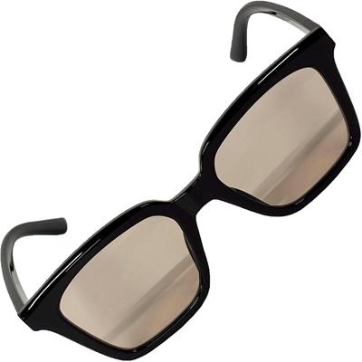 Black X Light Beige Square Sunglasses for UV Colored Black Big Thick [FashionBerry] Men, 99% Protection, Lenses, Rim, Frame, Frame, Fashionable,
