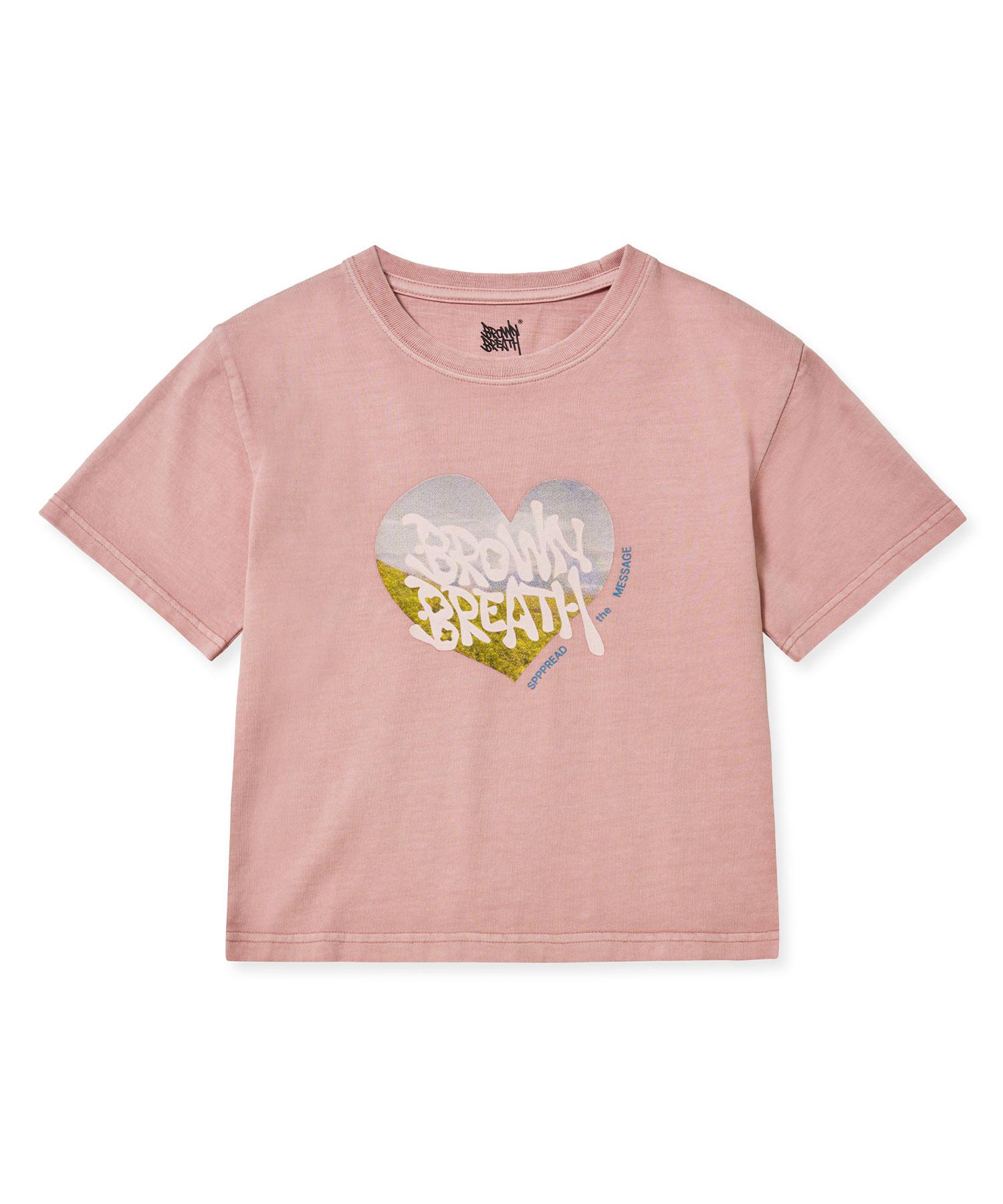 Brown Bless W Bb Heart Pigment Crop Tee - Indy Pink Indy Pink/S