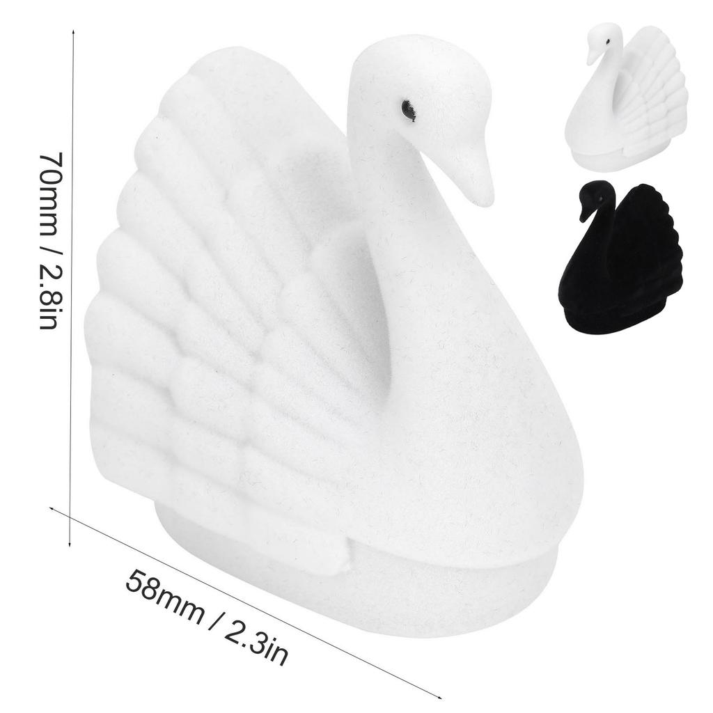 Jewelry Box Swan Shape Flocking Inside Retro Small Exquisite Unique Portable Earring Box for Christmas Birthday Gift Earring Box
