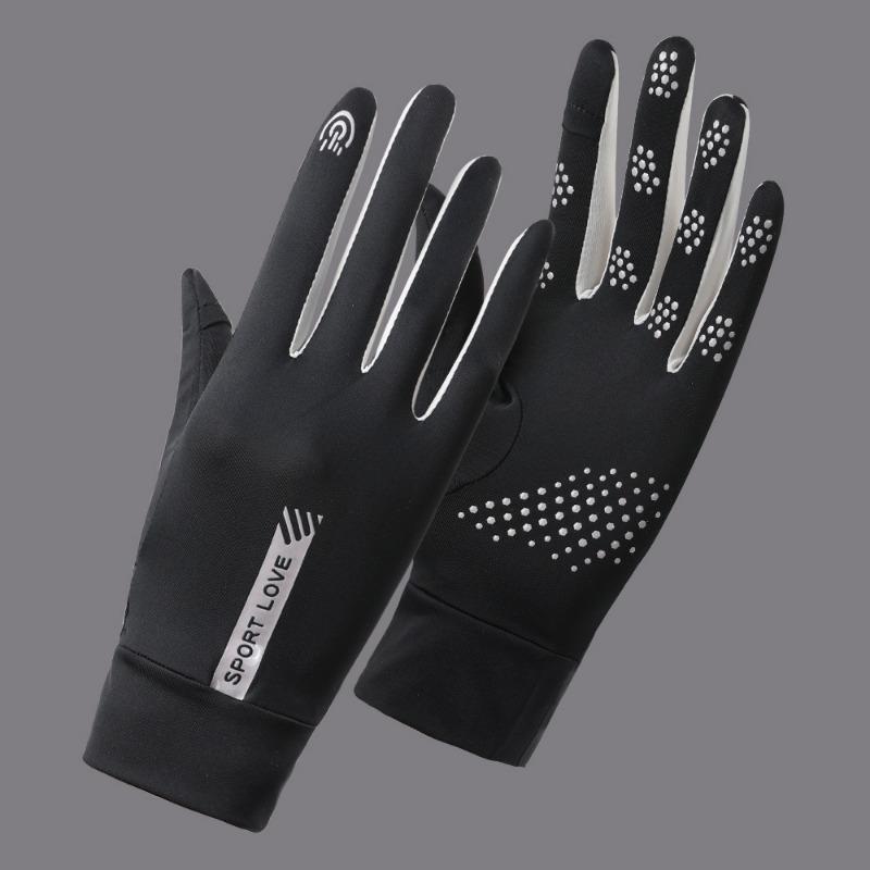 Sunscreen Gloves Summer Driving Women Summer UV Protection Non-slip Riding Electric Vehicles Thin Sunshade Ice Silk Breathable Dew Finger