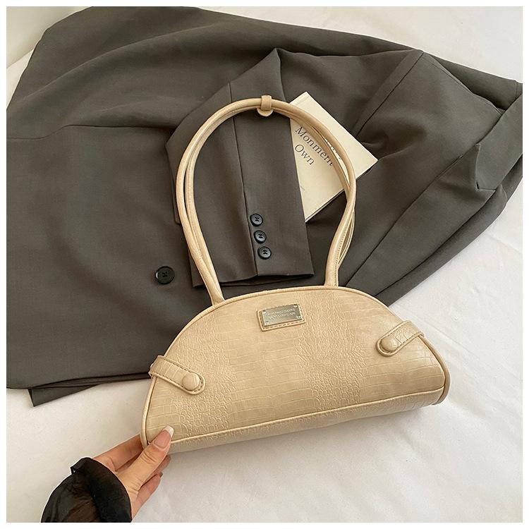 

Niche bag women s portable commuter bag 2025 new simple shoulder bag premium texture Boston underarm bag tide хаки