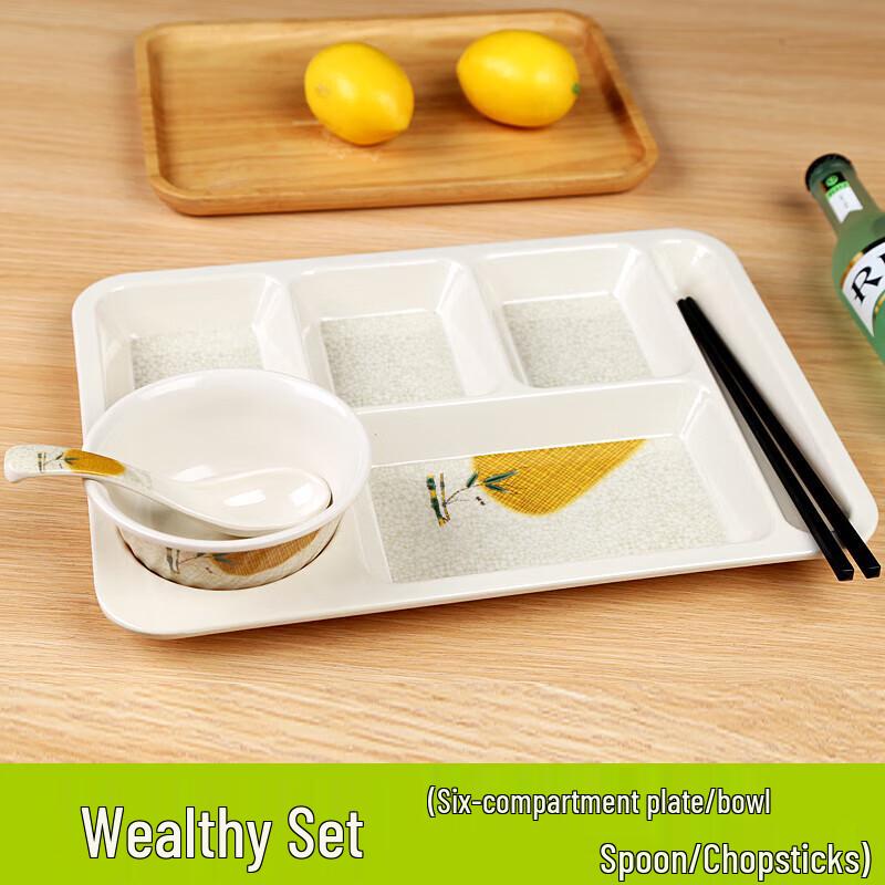 14-inch Commercial Melamine Divided Dinner Plate Set