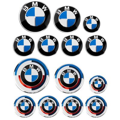 7-delige Embleem Set 82mm 74mm 45mm 56mm 68mm Auto Voor Motorkap Logo Achter Kofferklep Badge Wiel Naafdoppen Stuurwiel Sticker CUP1