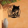 Einzigartige Handgefertigte Individuelle Vintage Metall Wandkunst Wolf Baum Personalisierte Heimbüro Dekoration