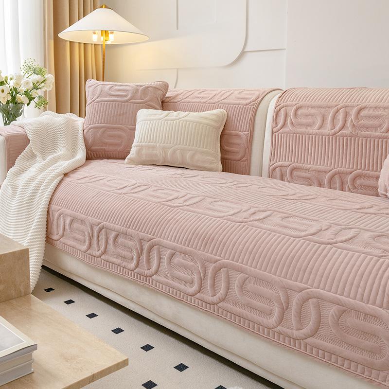 Plush Sofa Cushion Winter Creamy-white Thickened Non-Slip New Cushion Winter Cushion Sofa Cover Cover Towel