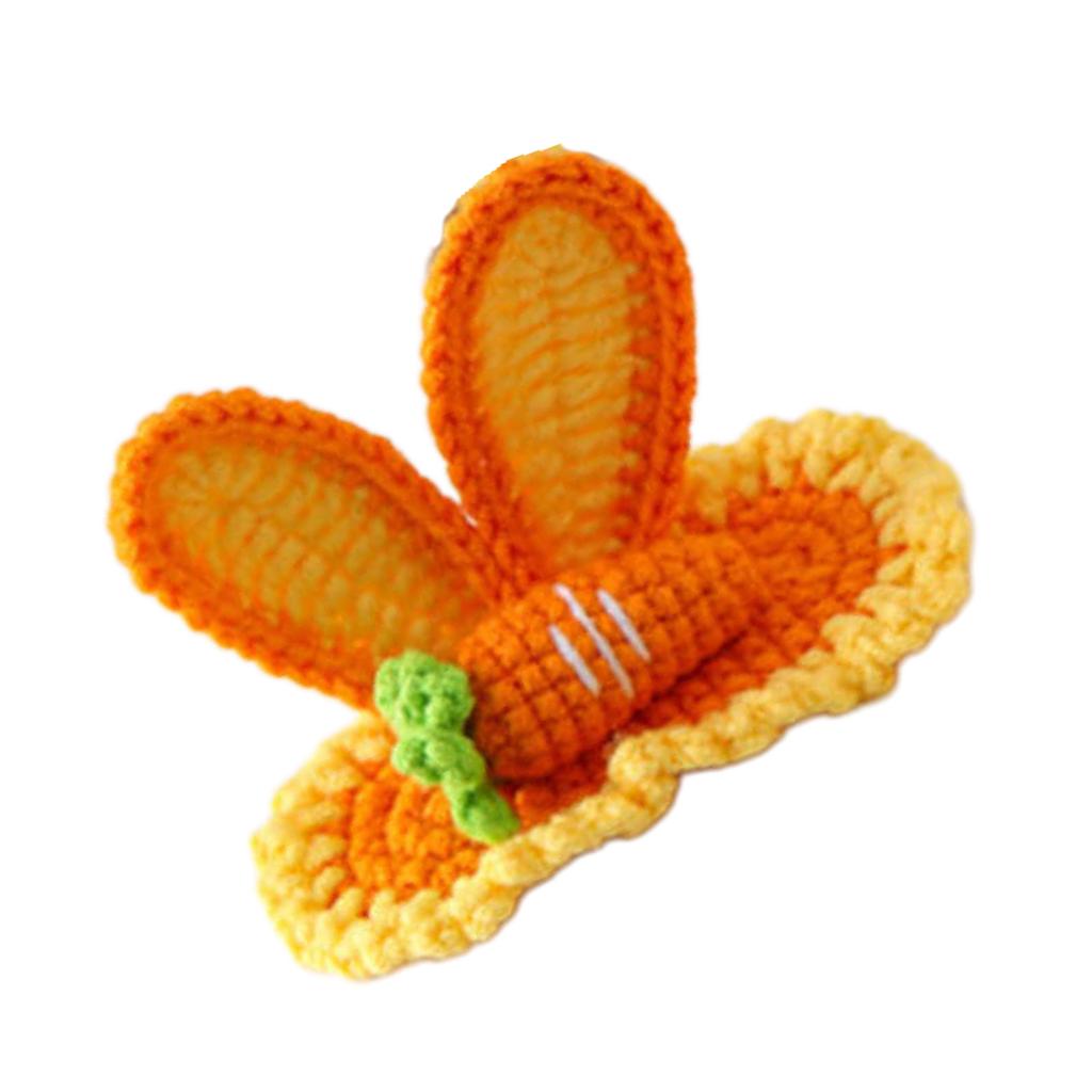 Crocheted Hair Slide Stylish Bangs Hairclip Vintage Carrot Rabbit Ear Hair Accessory Versatile Hairpin Jewelry for Women