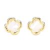 Vierblättriges Kleeblatt Französische Retro-Blumenstecker Ohrringe Damen Muschel Perlmutt Kleine Duftende Elegante Temperament Schmuck Silberne Nadel Ohrringe