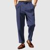 Men's Button Tapered Suit Pants Classic-Fit Pleated Dress Pant Lightweight Straight-Legs Men Trousers