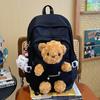 Backpack cute bear schoolbag junior high school girls college students new backpack niche Mori versatile bag