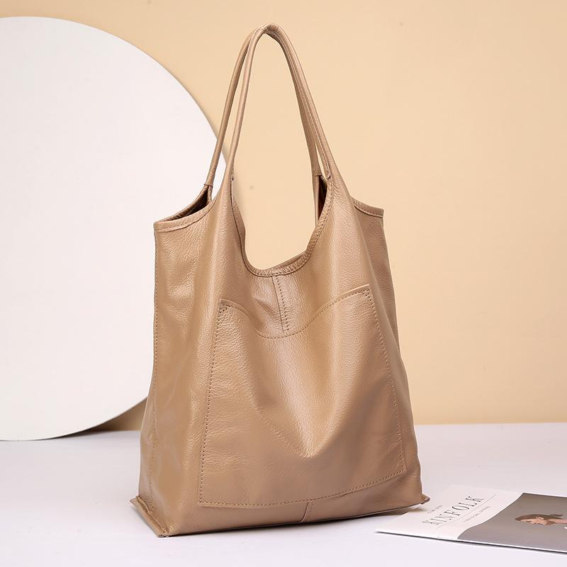 Leisure Large-capacity Tote Bag, Fashionable Cowhide Shopping Bag, Crossbody Bag for The Arm, Women's Bag