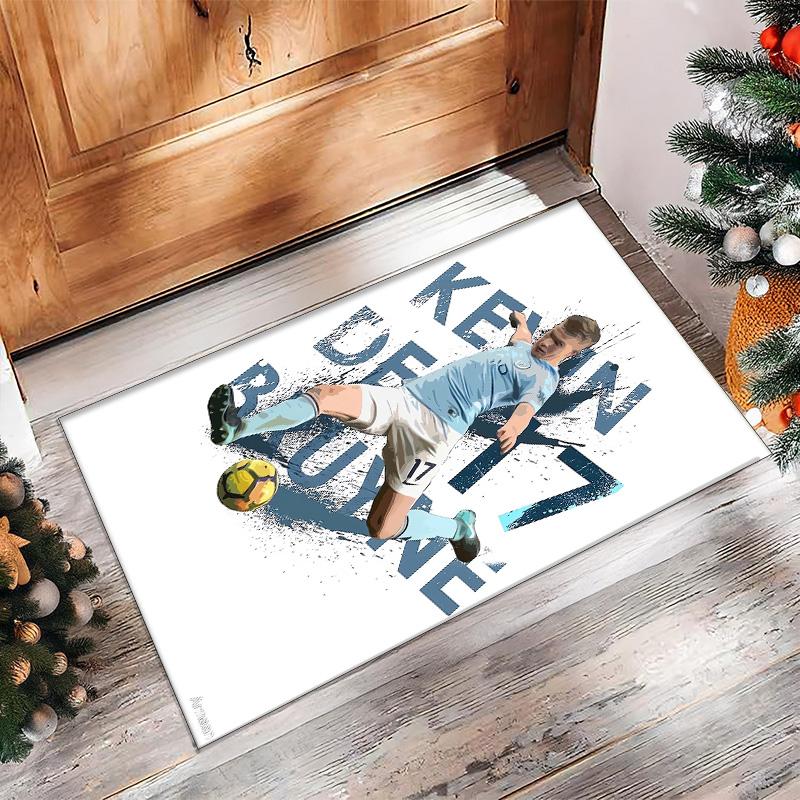 Kevin De Bruyne Printed Flannel Area Rug Non Slip Soft Polyester Floor Carpet Indoor Decor Mat for Bedroom Living Room Sofa