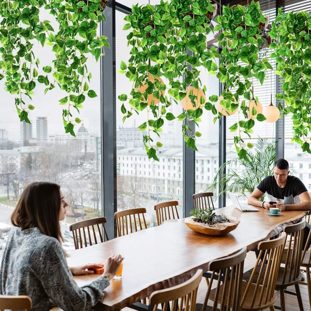 Artificial Hanging Green Radish Fake Rattan For Home Garden Wall Wedding Party Decoration