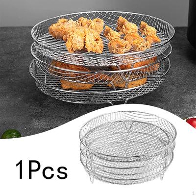 3 Pieces Air Fryer Rack Basket Fruit Stand Toast Home Kitchen Supply Mesh Set