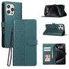 For iPhone 15 Pro Max Case 3D Rhombus Grid Imprinted Wallet Leather Phone Cover with Lanyard