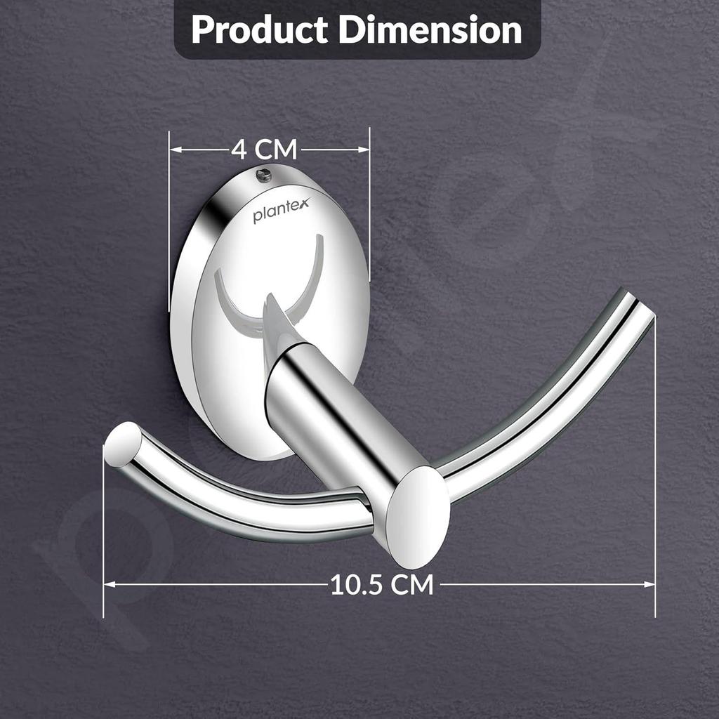 Grade Stainless Steel Bathroom Hooks for Hanging Towels and Clothes In Washroom/Bathroom Accessories - Oreva (Chrome)