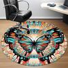 1 alfombra redonda de mandala de mariposa para oficina, debajo de sillas de oficina, dormitorio, sala de estar, decoración del hogar, decoración de habitación, disponible en varios tamaños