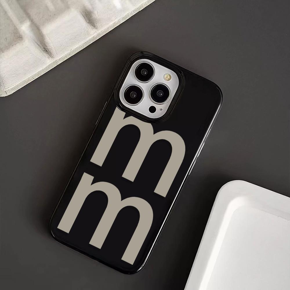 Korean Letter Phone Case for iPhone 16 15 14 13 12 11 Pro Max X XS XR XSMax 7 8 Plus Glossy Film Soft PC Cover