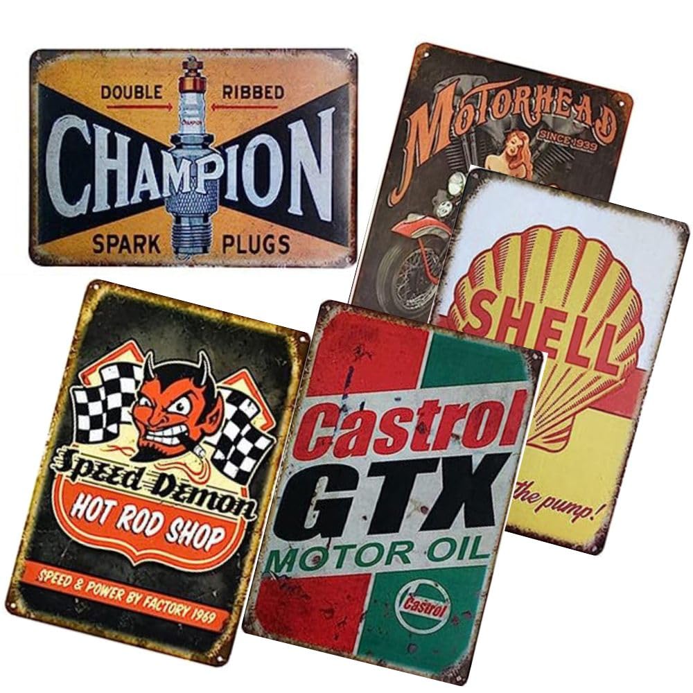 PLEAVIT Tin Sign, American Retro Garage Wall Hanging Plate, Antique Decor (A)