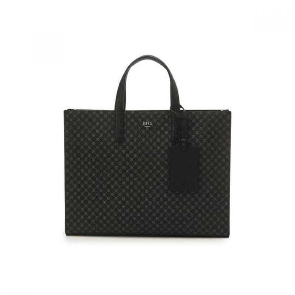 Daks Black Logo Pattern Leather Tote Bag Dbba2e601bk
