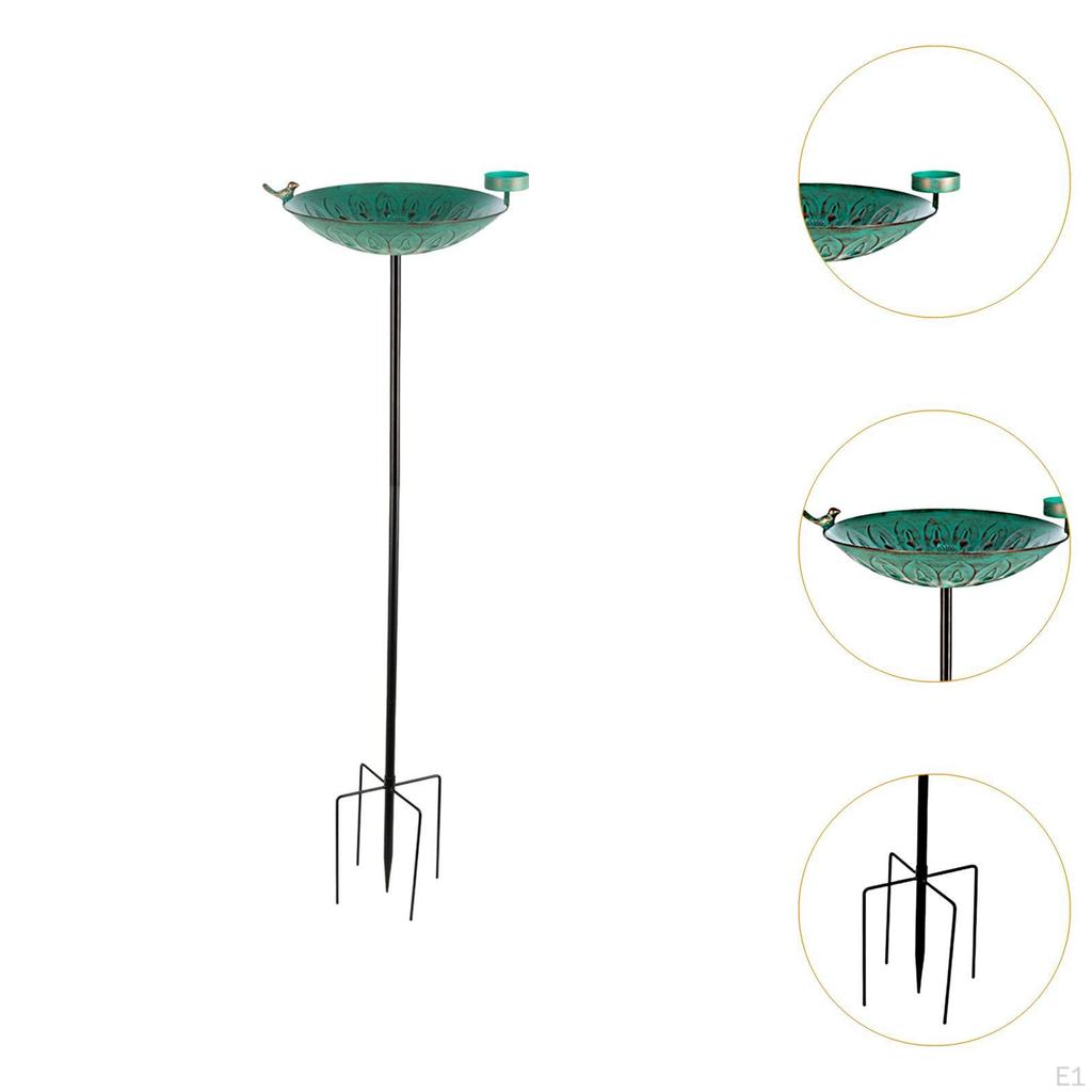 Iron Bird Feeder Detachable Multiuse with Ground Stake Gifts Bathtub Birds Bath Holder for