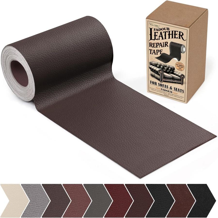 MIUSIE Läderreparationslapp Självhäftande Läderreparationstejp för Möbler, Vinylreparationstejp för Reparation av Vinyl, Soffa