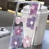 Nordic Style Pink Purple Floral Oil Painting Phone Case for iPhone 17 Pro Max/16e/15 Pro/14 Soft Shell