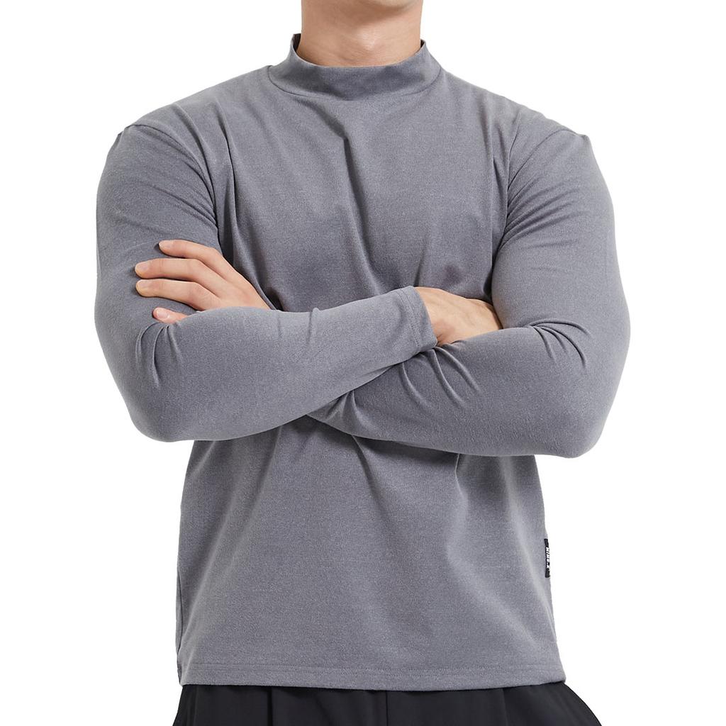 NINEZ Muscle Fit High-Neck Long Sleeve Tee Nfht1