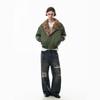Mens Winter Vintage Flight Jacket Fleece Lined Padded Coat With Fur Collar