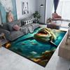 1PC Shark swimming with open mouth Print Carpet Rug for Living Room Bedroom Sofa Doormat Home Decor Non-slip Floor Mat