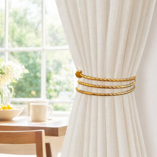 Curtain Buckle, Elastic Metal Coil Structure, Anti-Oxidation Polished Surface Curtain Tieback, Easy Fixing And Removal Curtain Clips