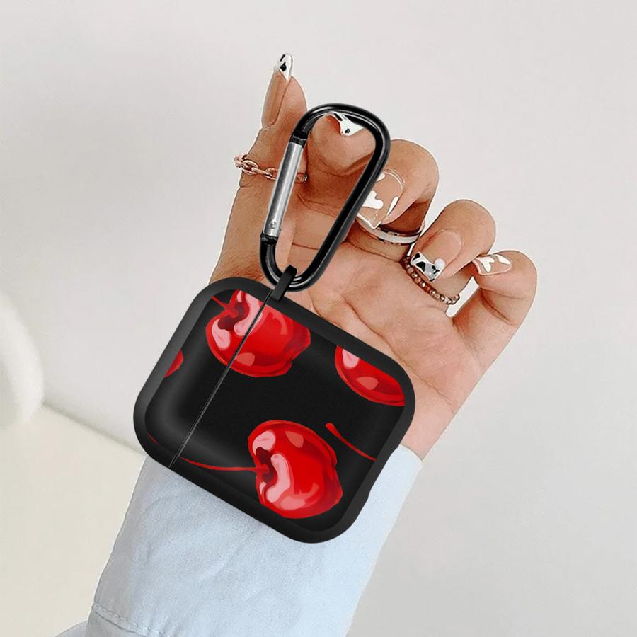 Red Cherry Case For Airpods 4 2 1 Pro3 Pro2 3 Pro Earphone Cases Cover