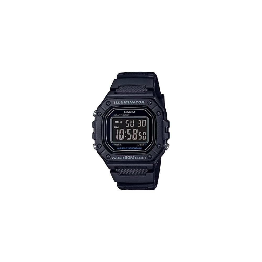 Casio Standard Digital Watch W-218H-1BV Black Reverse LCD Unisex