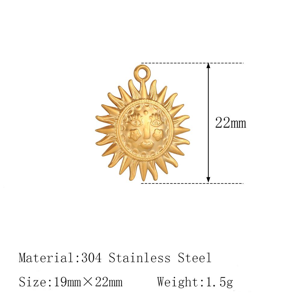 3Pcs Large Heart/Sun Face/Flower Charms Stainless Steel Rectangle Big Pendants for Jewelry Connector DIY Necklace Jewelry Making