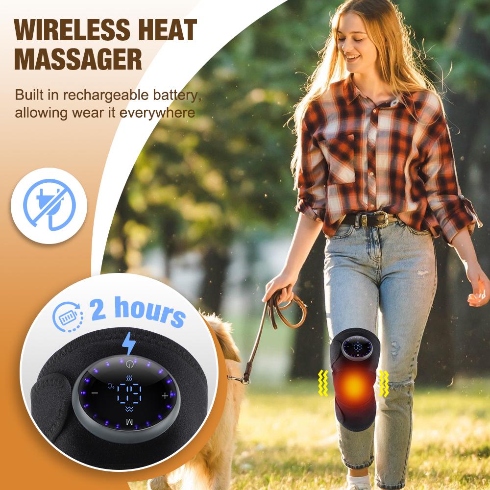 Elektrische Schulterstütze Beheizter Knie-Massager Vibrationsmassage Stützgürtel 3-in-1-Massager für Schulter Ellbogen Heißkompresse