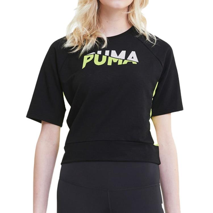 (WMNS) PUMA Morden Sports Short Sleeve Black Women's 585291-01