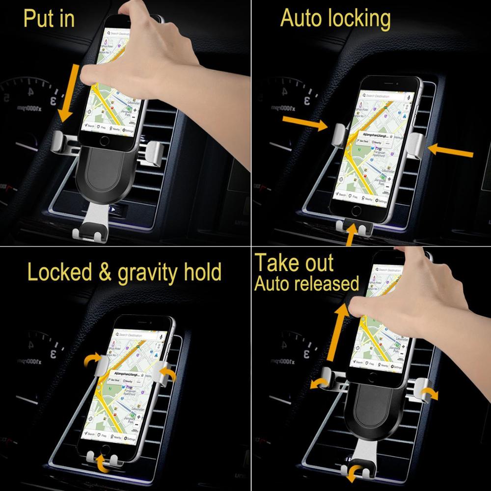 Air Vent Outlet Gravity Car Phone Holder For iPhone 7 6 6s Plus 5S Samsung S8