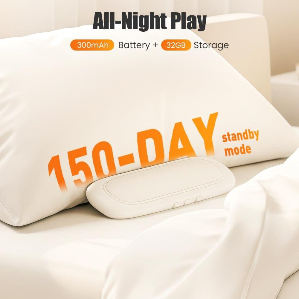 Timed Shutdown Bone Conduction Speaker Bluetooth 5.4 Sleep Pillow Speaker  for Nap Meditation