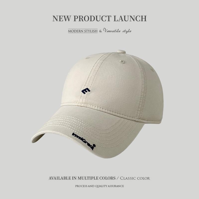 Simple small label embroidered baseball cap men's and women's soft top breathable casual sunshade cap new versatile