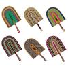 Handmade Straw Weaving Fan Natural Sea Grass Raffia Fan with Long