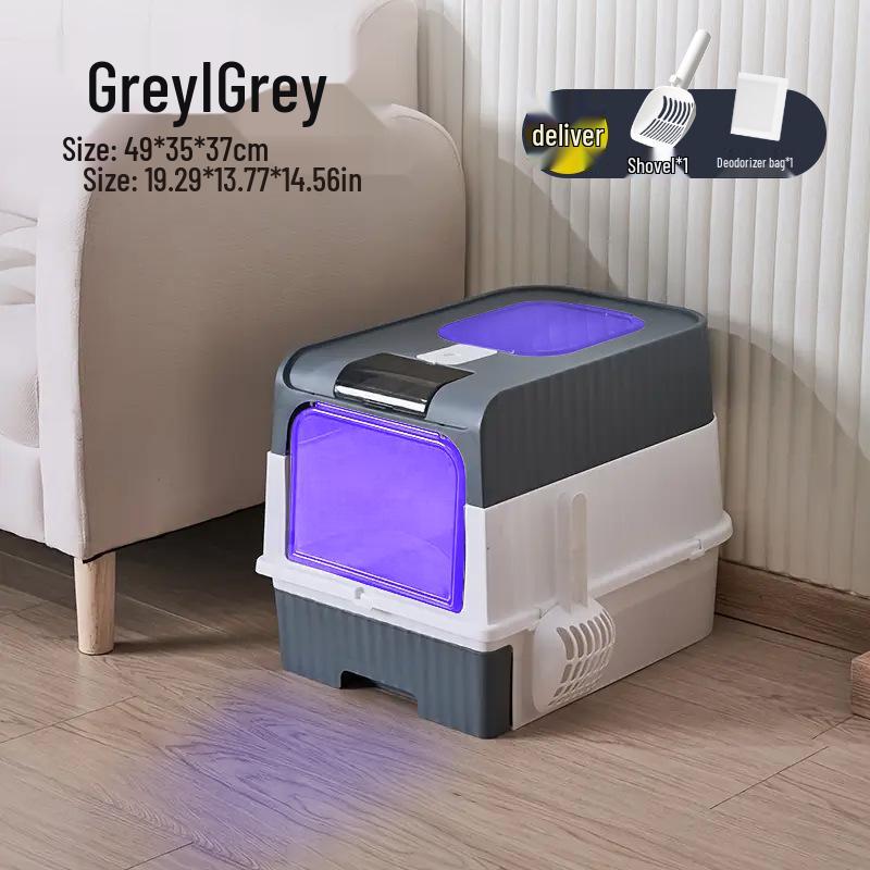 Extra-Large Fully Enclosed Cat Litter Box with Drawer and Anti-Splash Design
