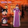 Sound Activated Halloween Witch Ornament with Illuminated Eyes Portable Hanging Decoration for Haunting Celebration