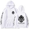Fashion Anime Overlord Logo Men Hooded Streetwear Funny Manga Creative Black And White Print Harajuku Winter Women Sweatshirts