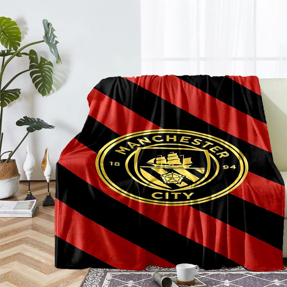 Manchester City Theme Printed Blanket - Perfect for Couch, Bed, Travel & Outdoor Use | Machine Washable, Cozy & Durable.
