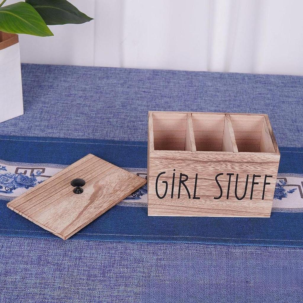 Desktop Wooden Organizer for Jewelry and Cotton, Ideal Living Room Dresser