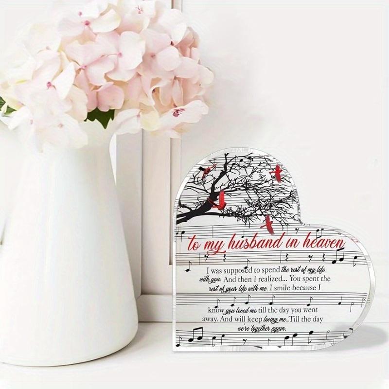 Cardinal Memorial As I Sit in Heaven Heart Plaque, Memorial Wrapped Acrylic Plaque, Anniversary Valentines Day Memorial Gift, Cardinal Acrylic Plaque