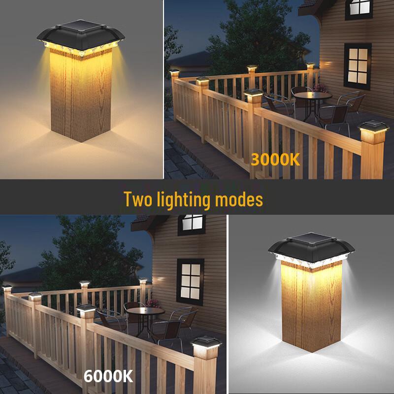 Nu Feng Outdoor Solar LED Pillar Lights (4-Pack, Warm White)